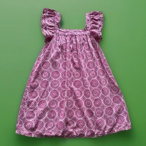 VGC SZ 8 HATLEY Girls Pink Cotton Flutter Sleeve Boho Sun Swing Summer Dress - Picture 1 of 7