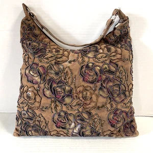 Bohemian Chic Metallic Perlen Blumen Hobo Handtasche Boho Stylisch - Bild 1 von 24