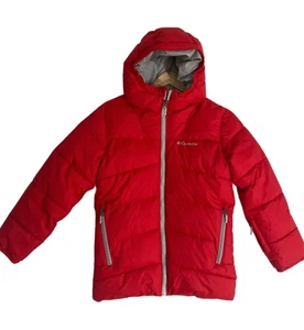 Columbia Boys Arctic Blast Red Winter Coat Insulated Puffer Jacket Sz M - 10/12 - Picture 1 of 7