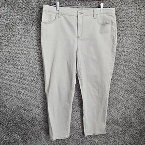 Chicos Jeans Womens 2.5 US 14 Beige Perfect Stretch Girlfriend Slim Leg Ankle - Picture 1 of 6