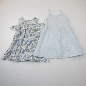 Rachel Zoe Girl's 2 Pack Dresses Size 4T Solid Blue & Floral Print - Picture 1 of 22