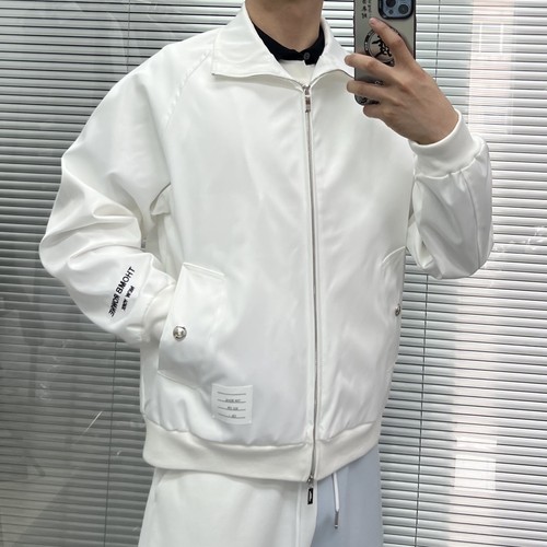 Cappotto Thom Browne Primavera Nuovo Uomo Slim Moda Cappotto Semplice Gioventù Giacca