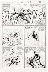 Panel de arte de cómic nuevos mutantes #40 historia página 18 Vengadores 10 x 15 arte original - Imagen 1 de 10