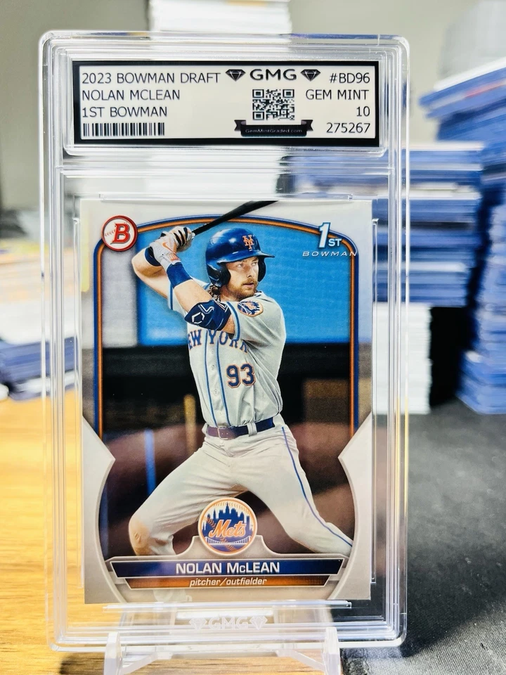 Bowman Draft 2023 Nolan McLean 1st Bowman GMG grado 10 gema como nuevo 💎 RC novato Foto 1 de 1