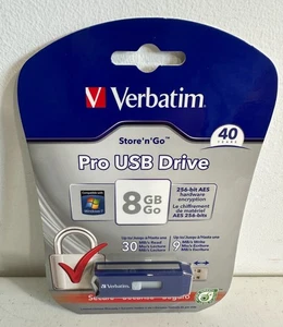 NEW Verbatim 8 GB Store 'N' Go Pro USB Flash Drive 96316 Fast FREE US Shipping! - Afbeelding 1 van 3