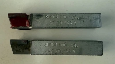 2 Carbide Brazed Lathe Tool Bit RH 5/8" x 5/8" Shank Super Tool Co AR10883A NOS - Image 1 of 3