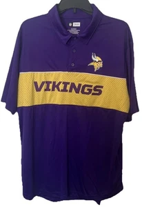 Minnesota Vikings Polo Shirt Mens XL Purple Short Sleeve Lightweight NWT - Picture 1 of 5