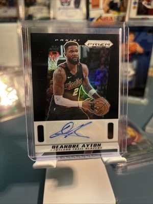 2025 Panini Prizm Deca Black Prizm Deandre Ayton Autograph 1/1 Trail Blazers SP - Image 1 of 4