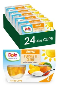 Fruit Bowls Low Fat Peaches & Creme Parfait Snacks, 4.3oz 24 Total Cups, Glut... - Picture 1 of 6