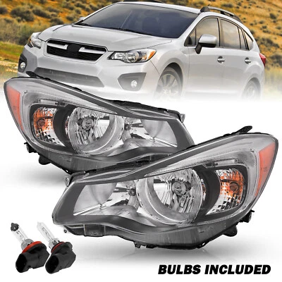W/Bulbs For 2012 2013 2014 2015 Subaru Impreza XV Crosstrek Chrome Headlights - Image 1 of 4