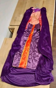 NWT Girls Size Medium Halloween Costume With Cape Hocus Pocus Sarah Sanderson - Picture 1 of 7