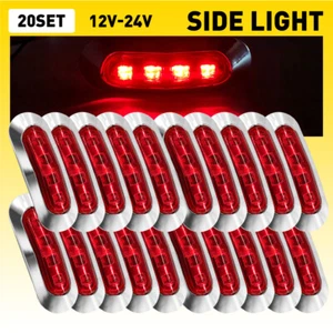 20PCS LED Clearance Lights Side Marker 4SMD Red Indicators Trailer Truck RV Lamp - Picture 1 of 14