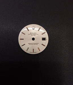 Original Dial Rolex Size 20mm Silver, Silver Index- Quadrante Date cal 2130 - Imagen 1 de 2