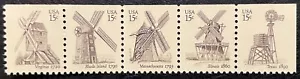 Scott # 1738-1742 1980 - 15¢ - tira de 5 - molinos de viento - como nuevo casi nuevo - Imagen 1 de 1