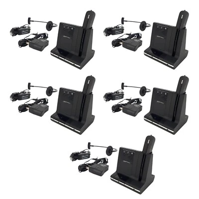 Plantronics WH500 Mono Wireless Headset WO2 Base W/ Accessories Lot (5) E6034 - Image 1 of 4
