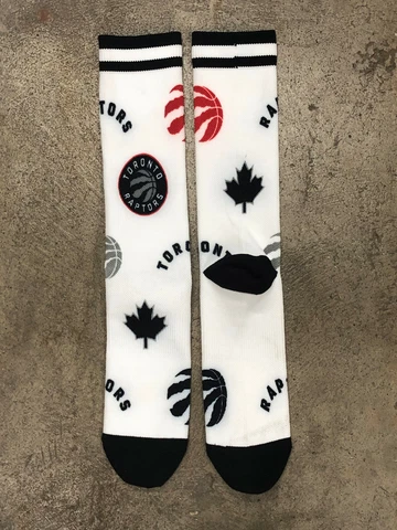 Toronto Raptors NBA Mens Large Socks Fits Size 6-12 PKWY Logo Panel Crew Cover