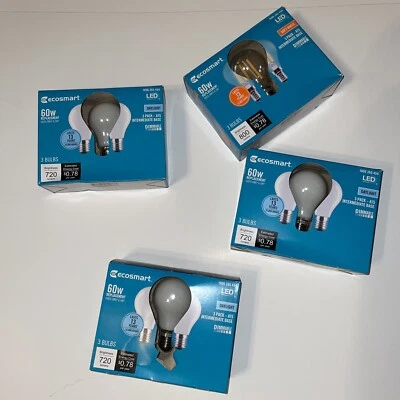 12 Pack EcoSmart Dimmable LED 5000K Light Bulb Glass A15 60W Intermediate Base - Image 1 of 4