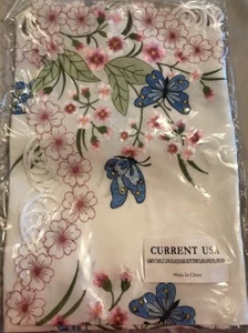 Current Square Embroidered Butterflies And Flowers Table Linen Accent - Picture 1 of 3