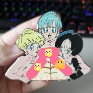 Raro Anime/Android 18 y Bulma Videl Limitado Esmalte Metal Pin Insignia - Imagen 1 de 2