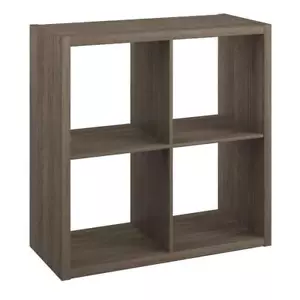 ClosetMaid 4-Cube Storage Organizer 30"Hx29.84"Wx13.5"D Graphite Gray Solid Wood - Picture 1 of 5
