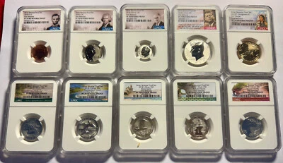 2018-S U.S. Silver Reverse Proof Set 10pc. NGC PF70 ER [PORTRAIT LABEL] - Image 1 of 2
