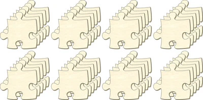 PUZZLENET Puzzle en blanco infinito, tamaño S, set 40 piezas, piezas de rompecabezas de madera, pintar