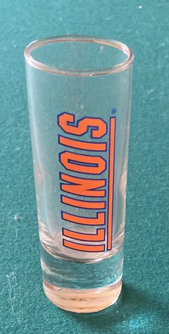 University of Illinois Fighting Illini NCAA Shot Glass Tall 4oz Glass Brand New! Cover