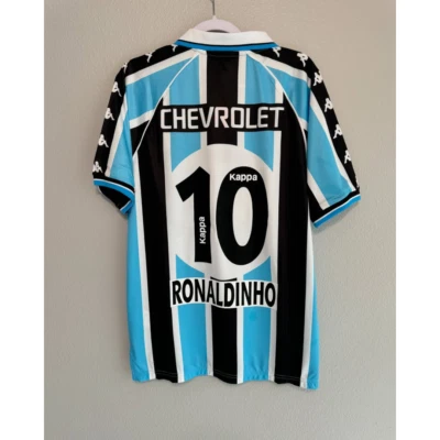 Vintage Gremio Ronaldinho #10 R10 2000/2001 Home Retro Jersey - Image 1 of 4