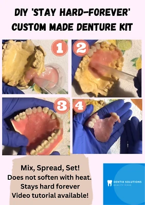DENTIX DIY Custom made Dentures which Stay Hard Forever, Easy and Fun Crafting Do it Yo