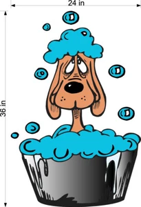 CALCOMANÍA DE LAVADO DE PERRO 24"" X 36"" PARA PAREDES O VENTANAS TIENDA DELANTERA - Imagen 1 de 1
