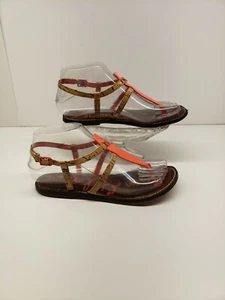 SAM EDELMAN Women's Sandal FlipFlop Thong US 5 Orange Patent Leather Preowned - Picture 1 of 5