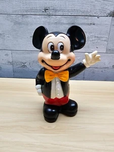 VINTAGE MICKEY MOUSE COIN BANK W/STOPPER - WALT DISNEY PRODUCTIONS - 6.5" - Picture 1 of 6