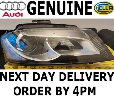 Genuino Audi A3 S3 8P Bi-Xenon Hella Faro Derecho del Conductor Lado 2008-2012 Foto 1 de 3
