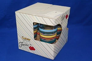 Fiesta Culver Strips (4) vasos refrigeradores, 5 3/4" nuevo en caja - Imagen 1 de 10