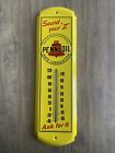 PENNZOIL “Sound Your Z” Pennsylvania Quality Metal Thermometer Sign 1999 Rare