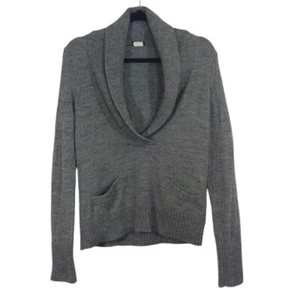 Suéter J Crew Para Mujer M Gris Lana Alpaca Pullover Manga Larga Capucha Cuello Top - Imagen 1 de 7