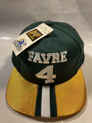 Green Bay Packers Brett Favre #4 De colección Gorra Snapback Sombrero Drew Pearson Raro Años 90 Foto 1 de 4