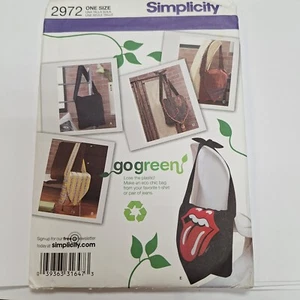 Simplicity 2972 Go Green Hobo Bag Pattern - Picture 1 of 2