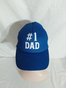 #1 Dad Ball Cap Hat Adjustable Baseball Mesh  Snapback Blue  - Picture 1 of 6