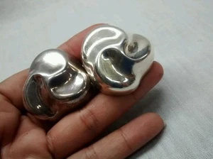 Atemberaubende Vintage Taxco Mexiko Modernist Sterlingsilber 925 Ohrclips  - Bild 1 von 3
