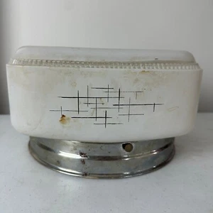 Original Vtg Star Painted Mid Century Glass/Chrome Flush Mount Ceiling Light - Picture 1 of 8