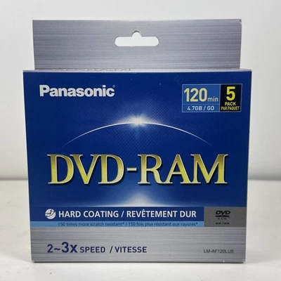 Panasonic LM-AF120LU5 DVD Ram Disco Paquete de 5 120 Min 4.7gb Foto 1 de 3