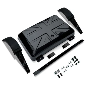 HAWKE BLACK UNION JACK DESIGN SIDE BOX / GEAR CARRIER FITS DEFENDER 90 L663 - Picture 1 of 4