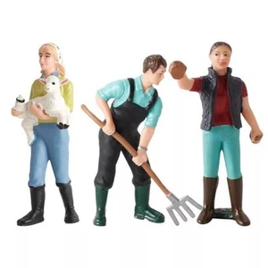 Figuras de acción modelo 3 piezas granjero granja campo decoración exhibición personas - Imagen 1 de 14