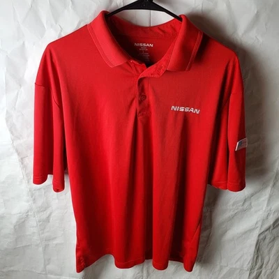 Camisa Nissan Para Hombres L Roja Polo Trabajo Empleado Coche Uniforme Personal Golf EE. UU. Foto 1 de 4