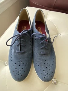 Munro Z7511* Wellesley Blue Suede Oxford Sneaker Women's Size 7 - Picture 1 of 5
