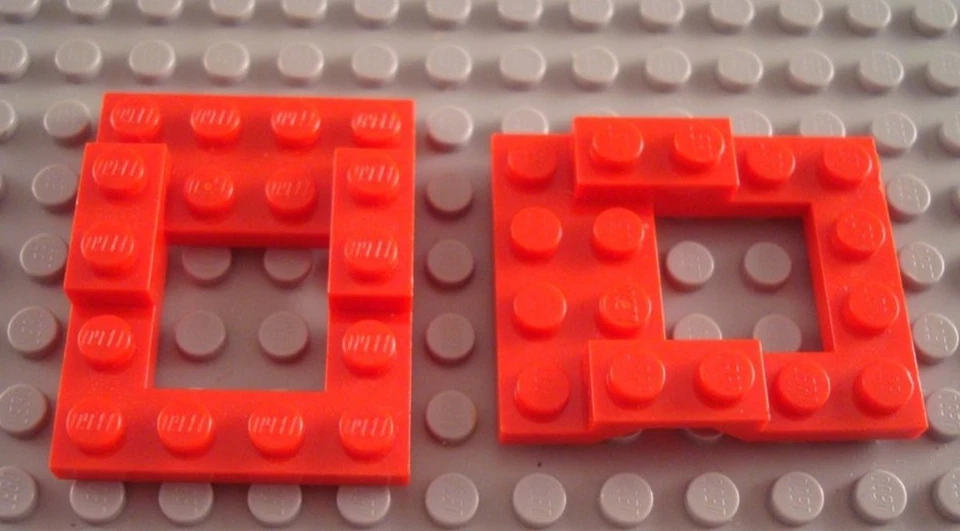 LEGO Lot of 2 Red 4x5 Car Truck Vehicle Base Plate Pieces - Image 1 of 1
