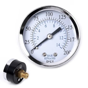 Pressure Gauge 0-200psi 1/4" NPT Equipment Metal Meter Regulator Tester - Picture 1 of 24