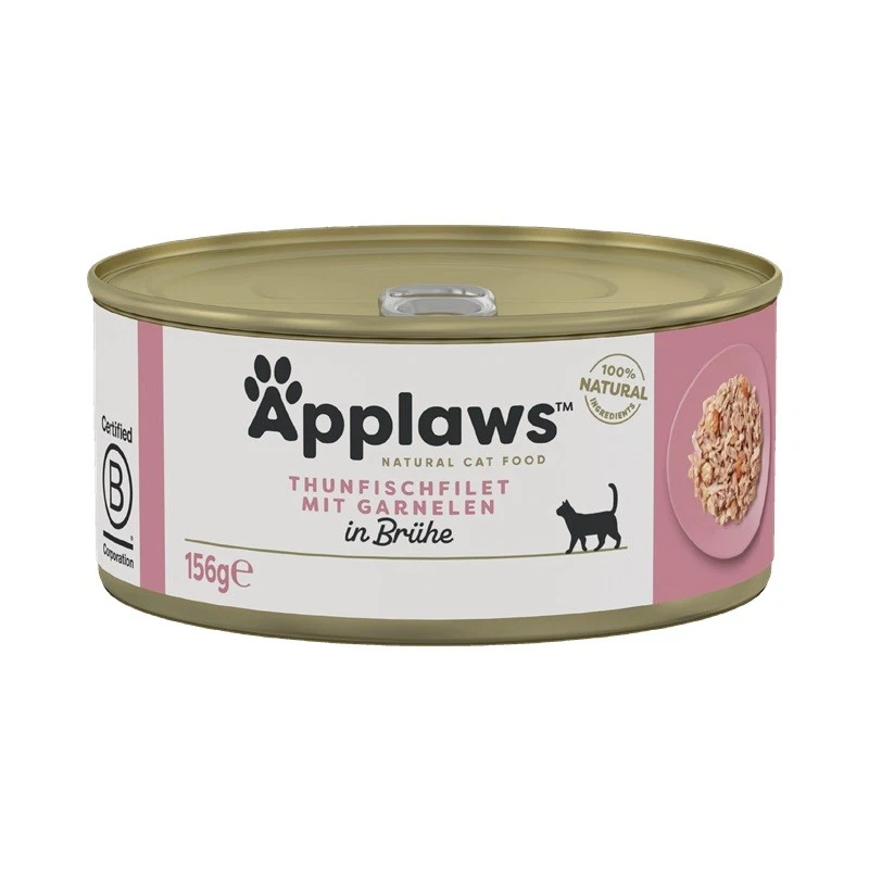Applaws Katzen Nassfutter in der Dose mit Thunfischfilets & Garnelen | 24x 156 g - Bild 1 von 1