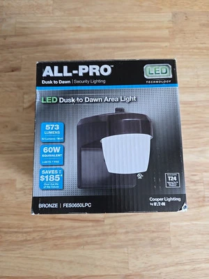 All-Pro Bronze Dusk to Dawn LED Jelly Jar Security Light Photocell FES0650LPC - Image 1 of 4